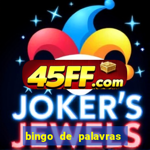 bingo de palavras 3 ano